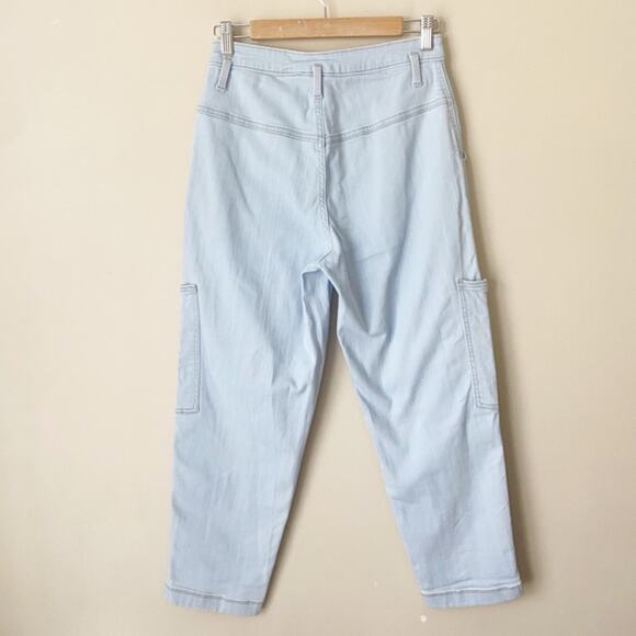 Universal Thread | Tapered Cropped Utility Cargo Pants High Waisted Blue Size 4 - Picture 3 of 5